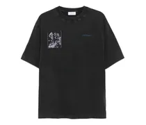 graphic-print T-shirt - Schwarz