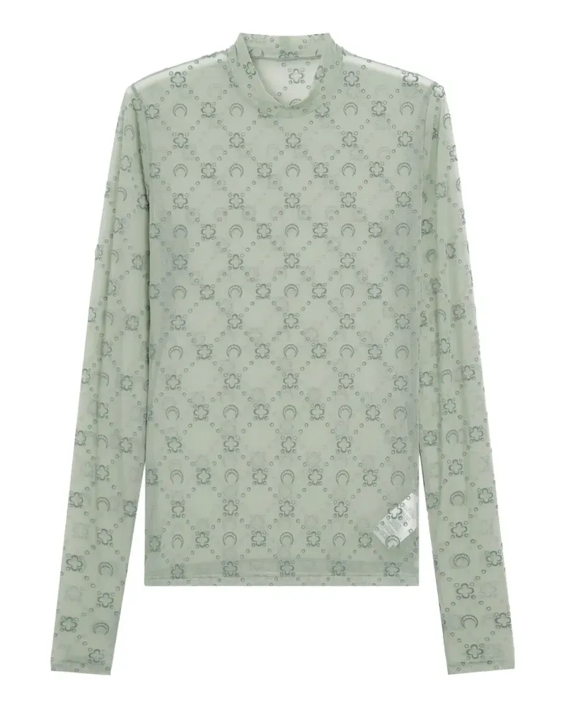 Marine Serre Langarmshirt mit Mondmuster - Grün Grün