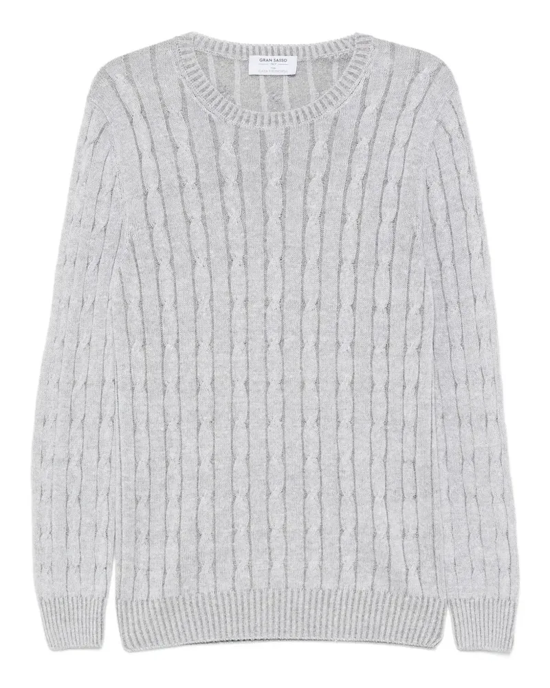 Gran Sasso Pullover mit Zopfmuster - Grau Grau