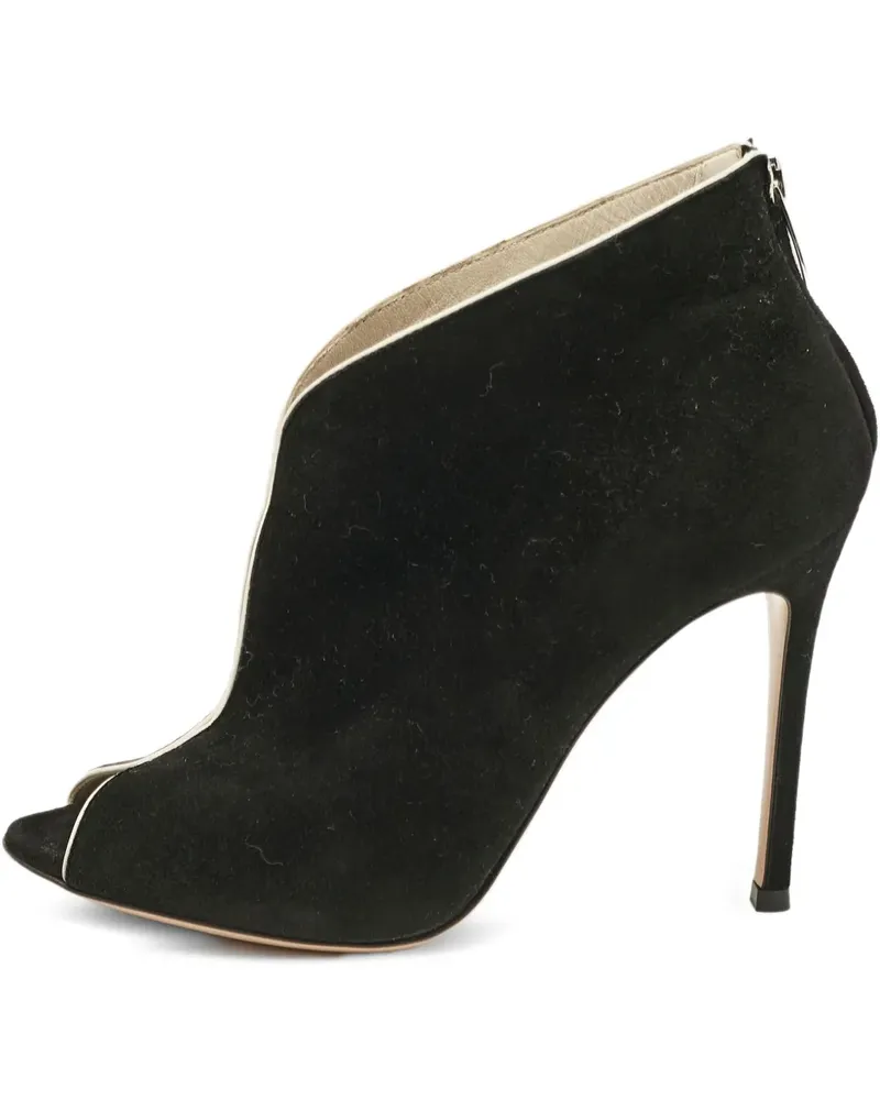 Gianvito Rossi Pre-owned Stiletto-Stiefel mit Peeptoe 105mm - Schwarz Schwarz