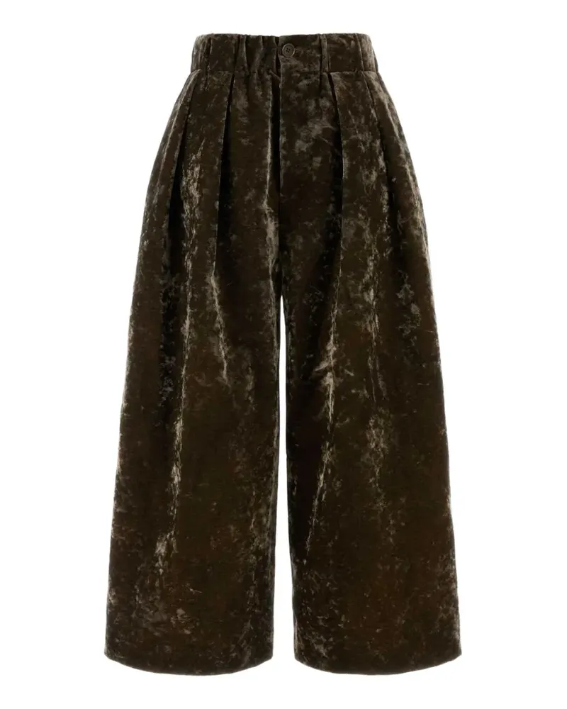 Uma Wang Poetic Wide-Leg-Hose aus Samt - Braun Braun