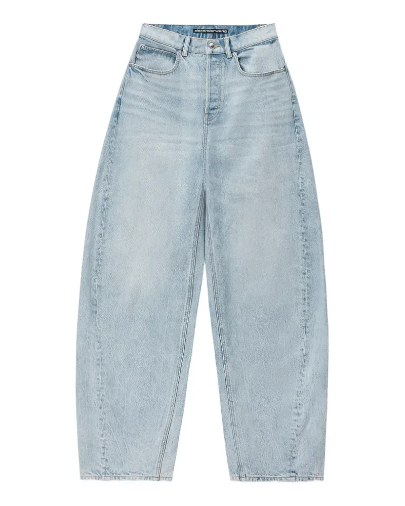 Alexander Wang crystal-logo oversized jeans - Blau Blau