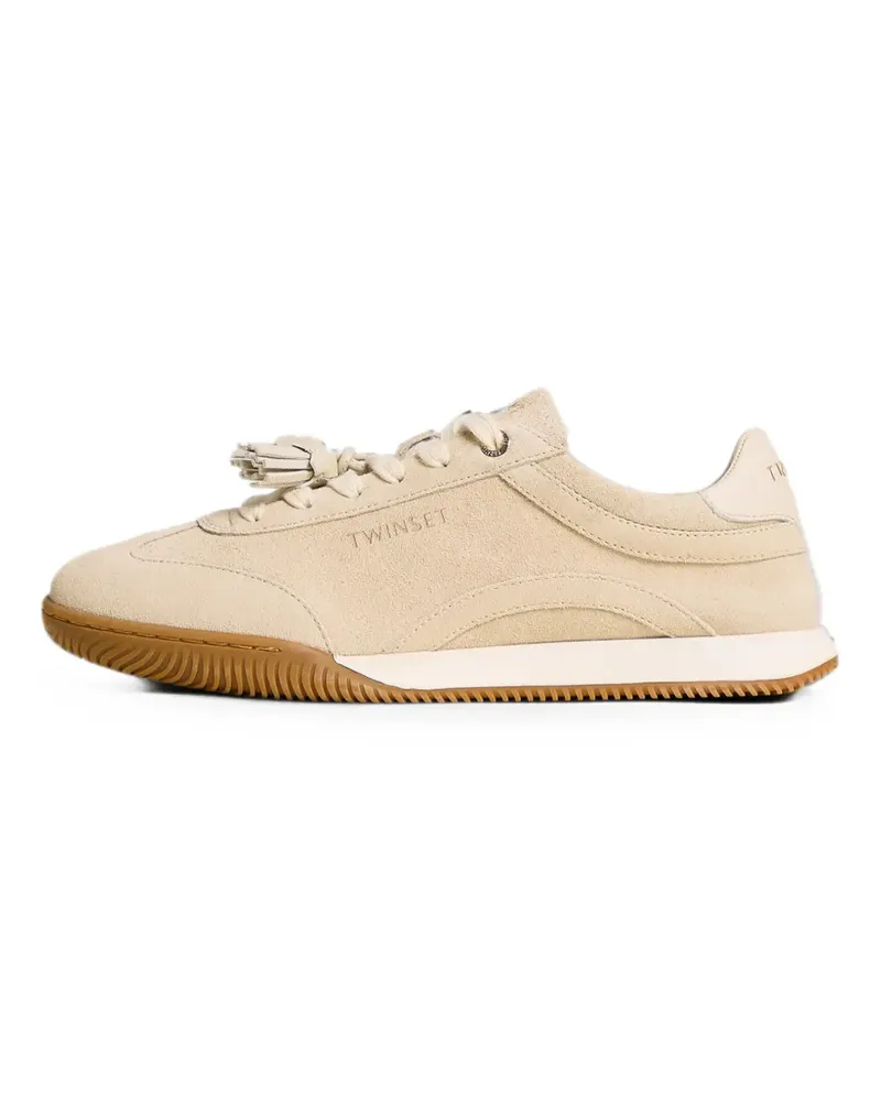Twin-Set suede trainers with tassels - Nude Nude