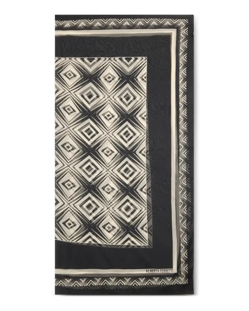 Alberta Ferretti Seidenschal mit geometrischem Print - Schwarz Schwarz
