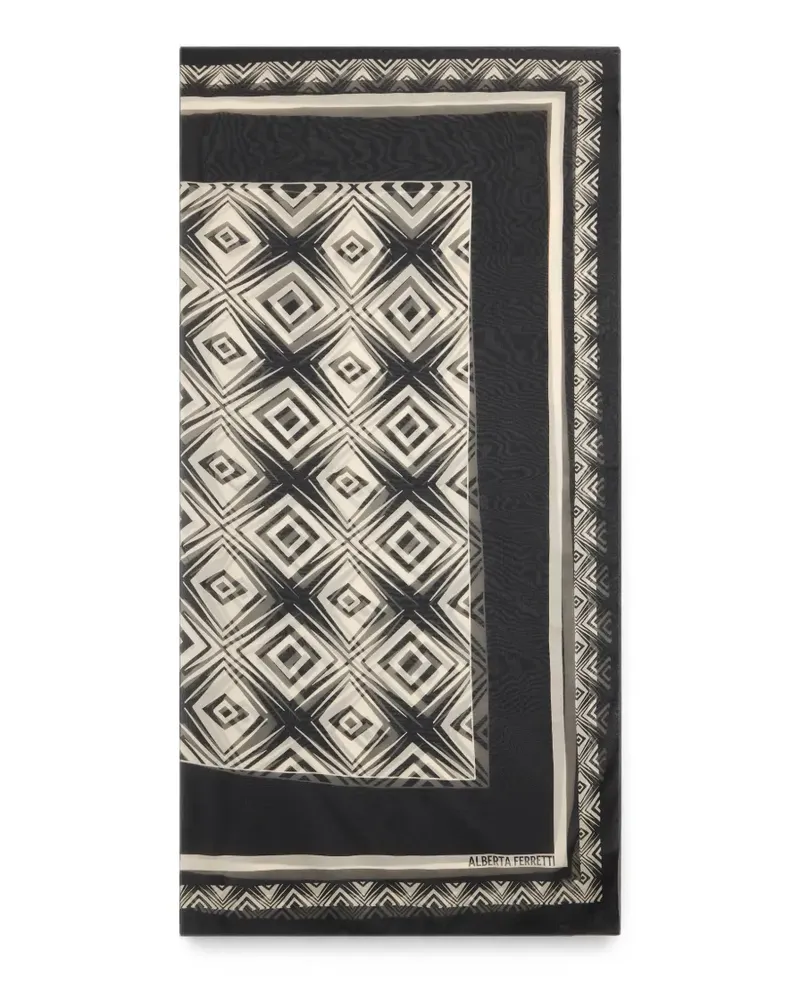 Alberta Ferretti Seidenschal mit geometrischem Print - Schwarz Schwarz