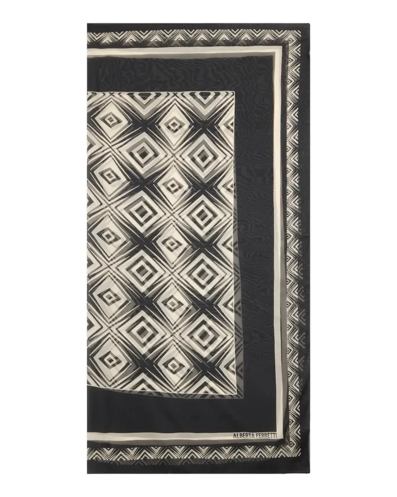 Alberta Ferretti Seidenschal mit geometrischem Print - Schwarz Schwarz
