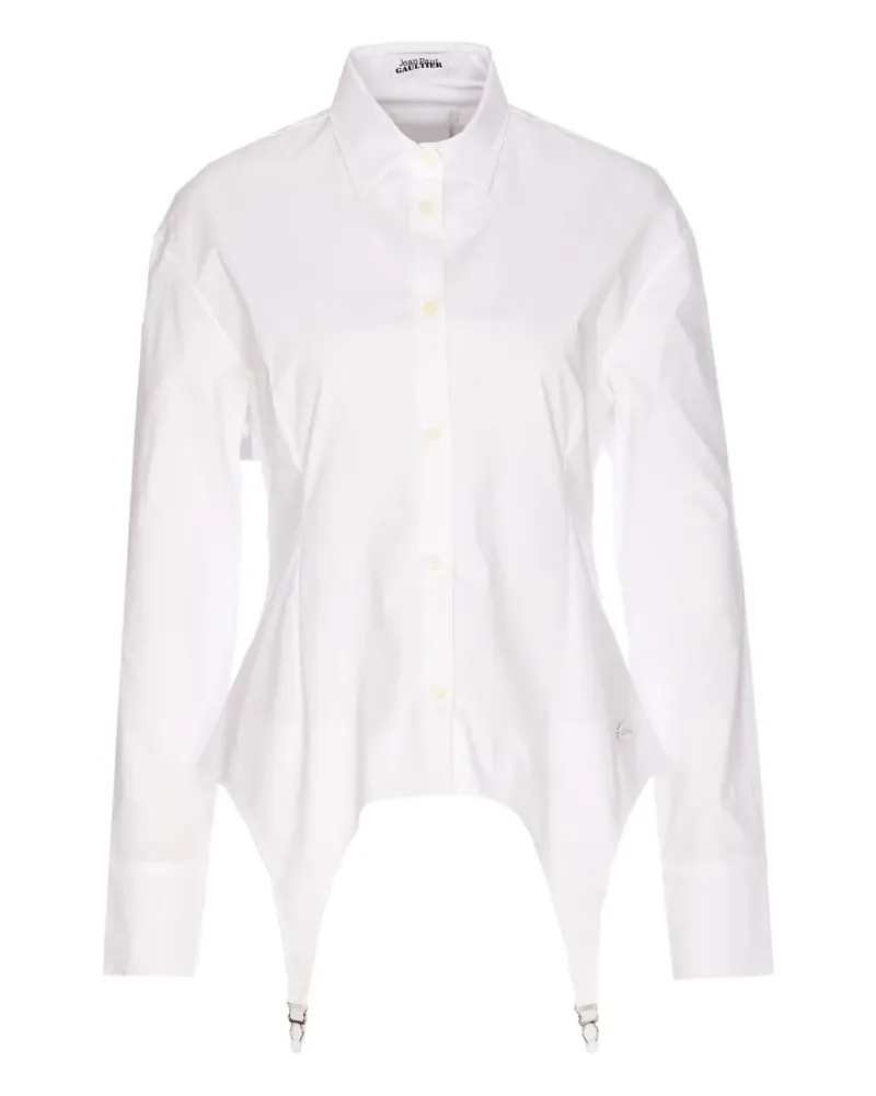 Jean Paul Gaultier Jaretekkes button-front logo-plaque shirt - Weiß Weiß