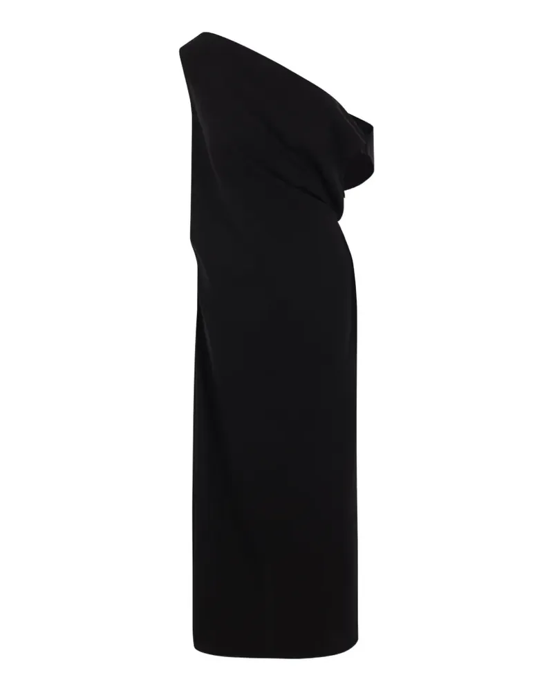 Co one-shoulder draped midi dress - Schwarz Schwarz
