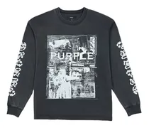 graphic-print long-sleeve T-shirt - Schwarz