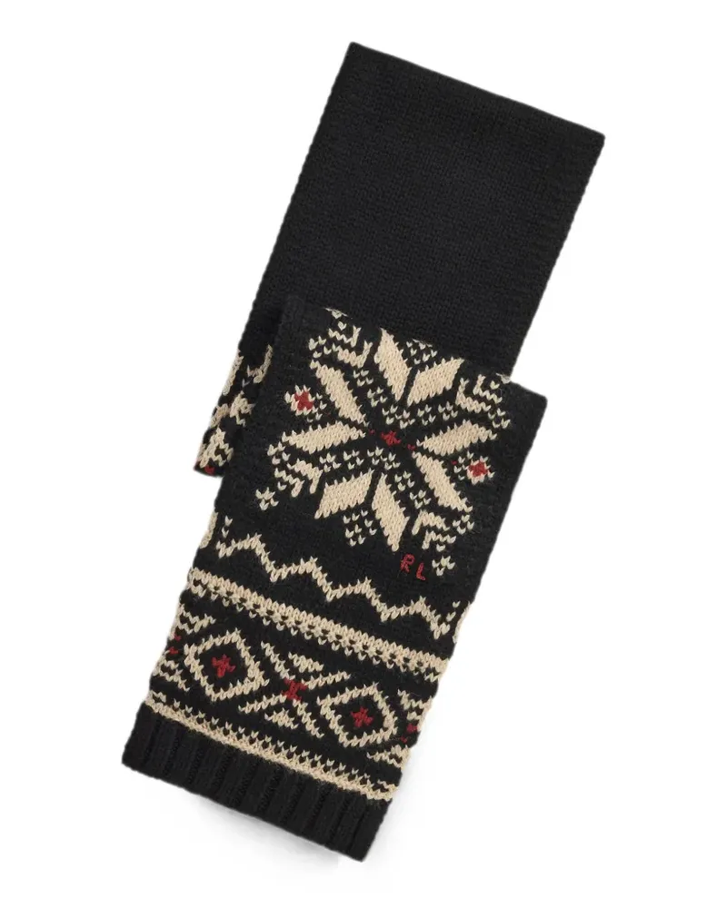 Ralph Lauren Schal aus Fair-Isle-Strick - Schwarz Schwarz