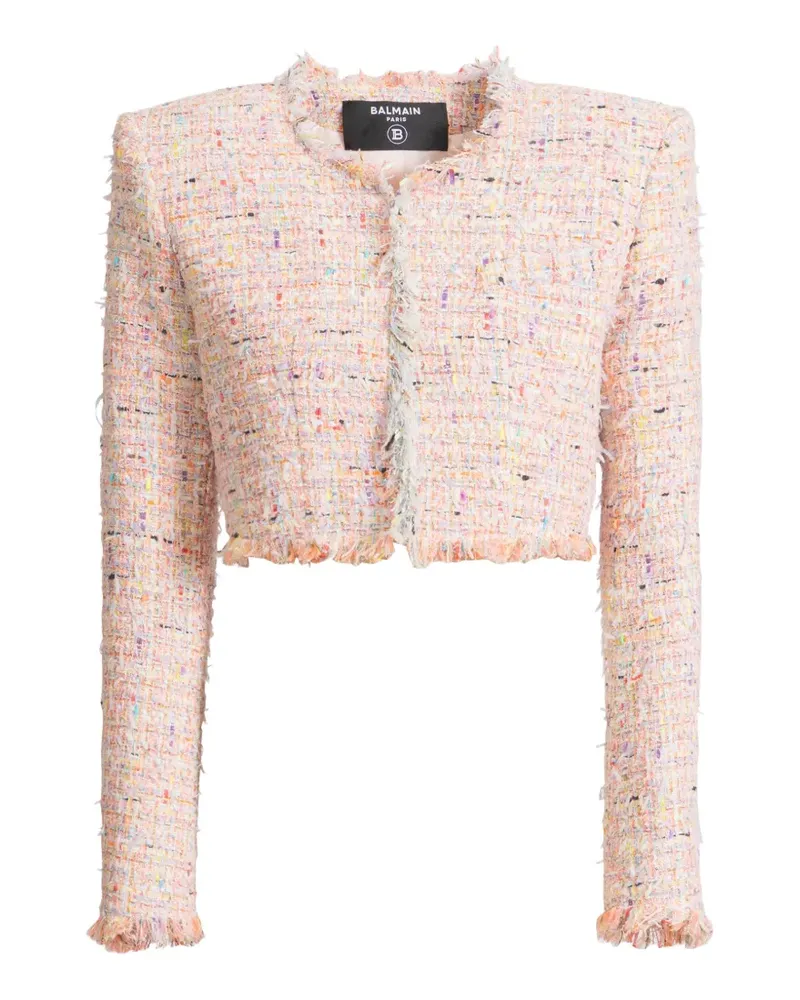 Balmain Cropped-Jacke aus Tweed - Rosa Rosa