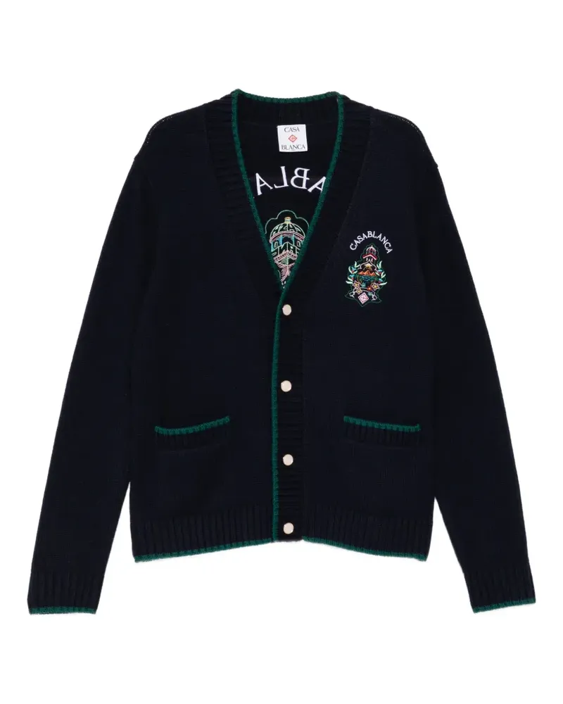 Casablanca Paris Cardigan mit Logo-Stickerei - Blau Blau