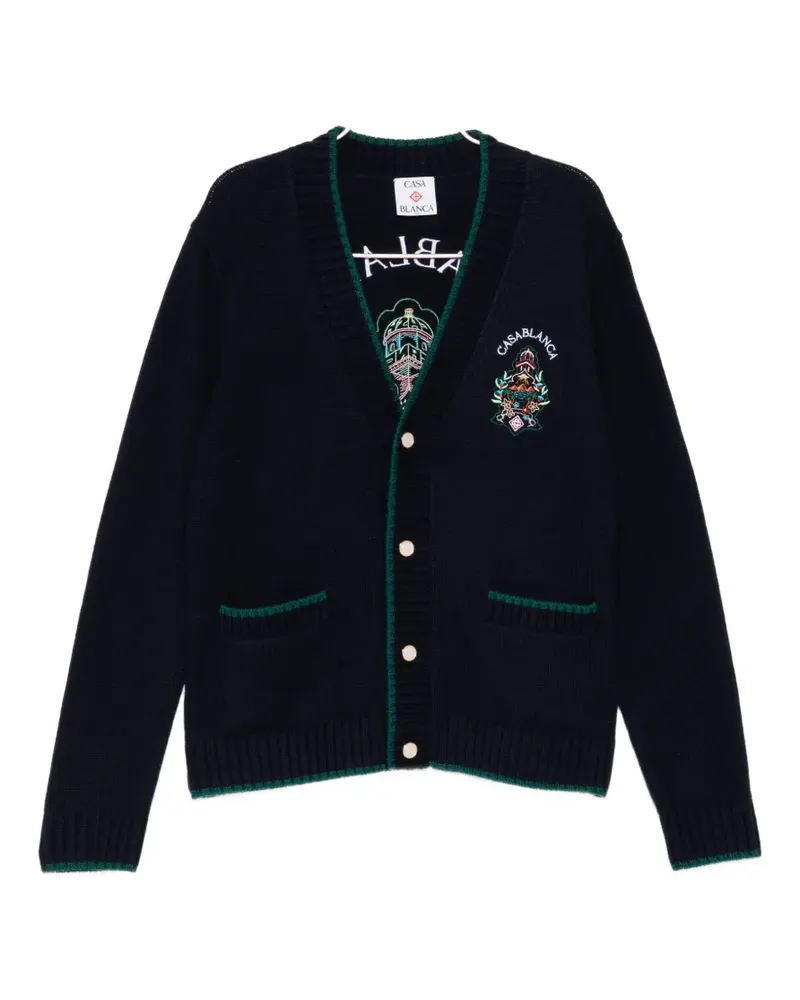 Casablanca Paris Cardigan mit Logo-Stickerei - Blau Blau