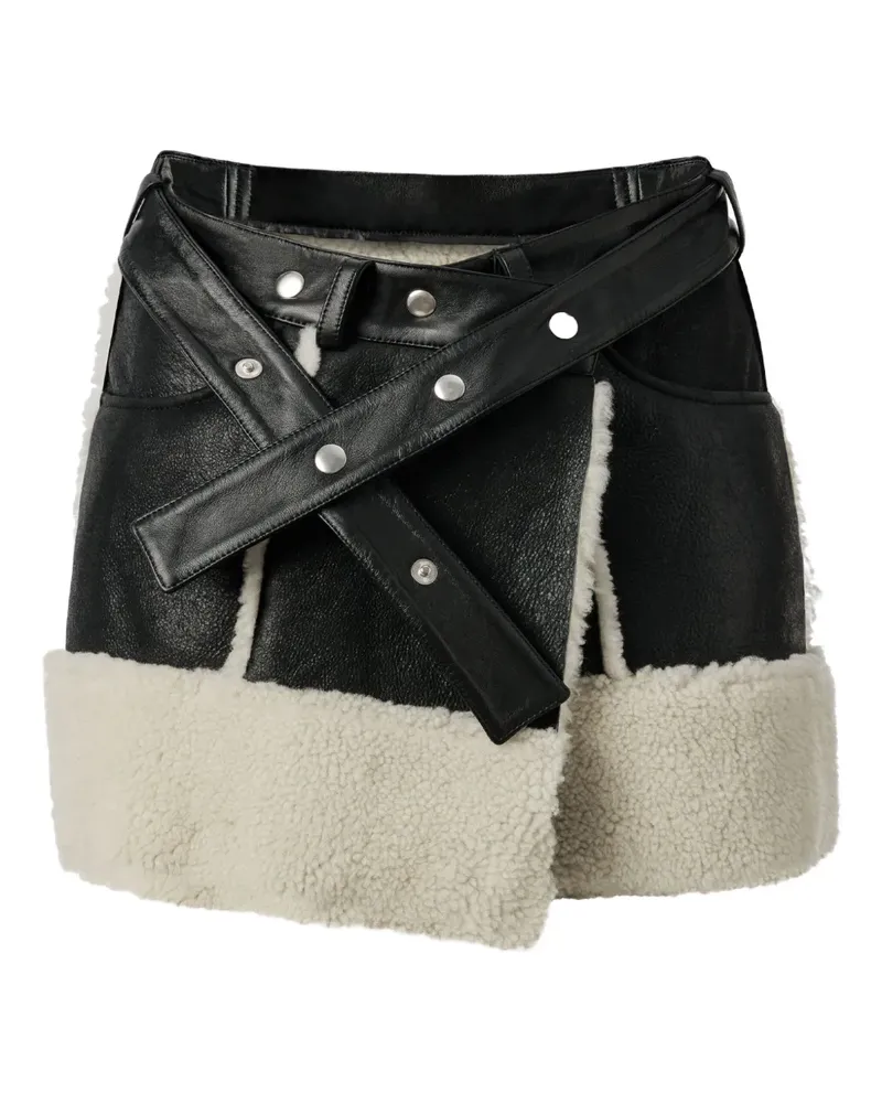ALMAZ Minirock mit Shearling-Einsätzen - Schwarz Schwarz
