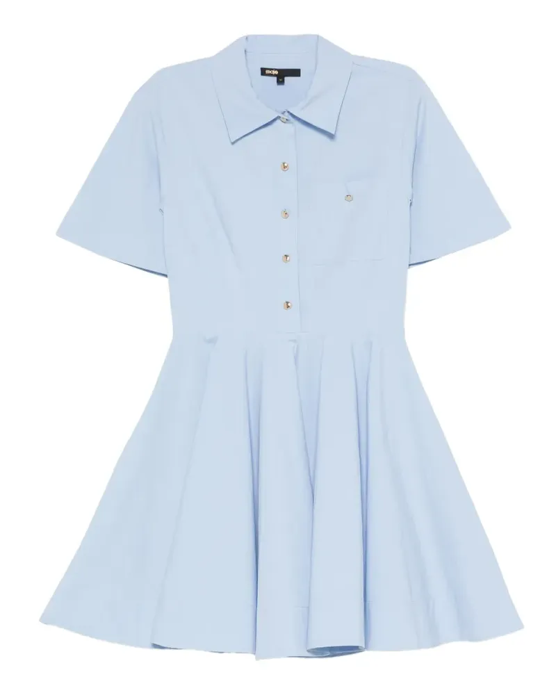 Maje pleated short-sleeve dress - Blau Blau