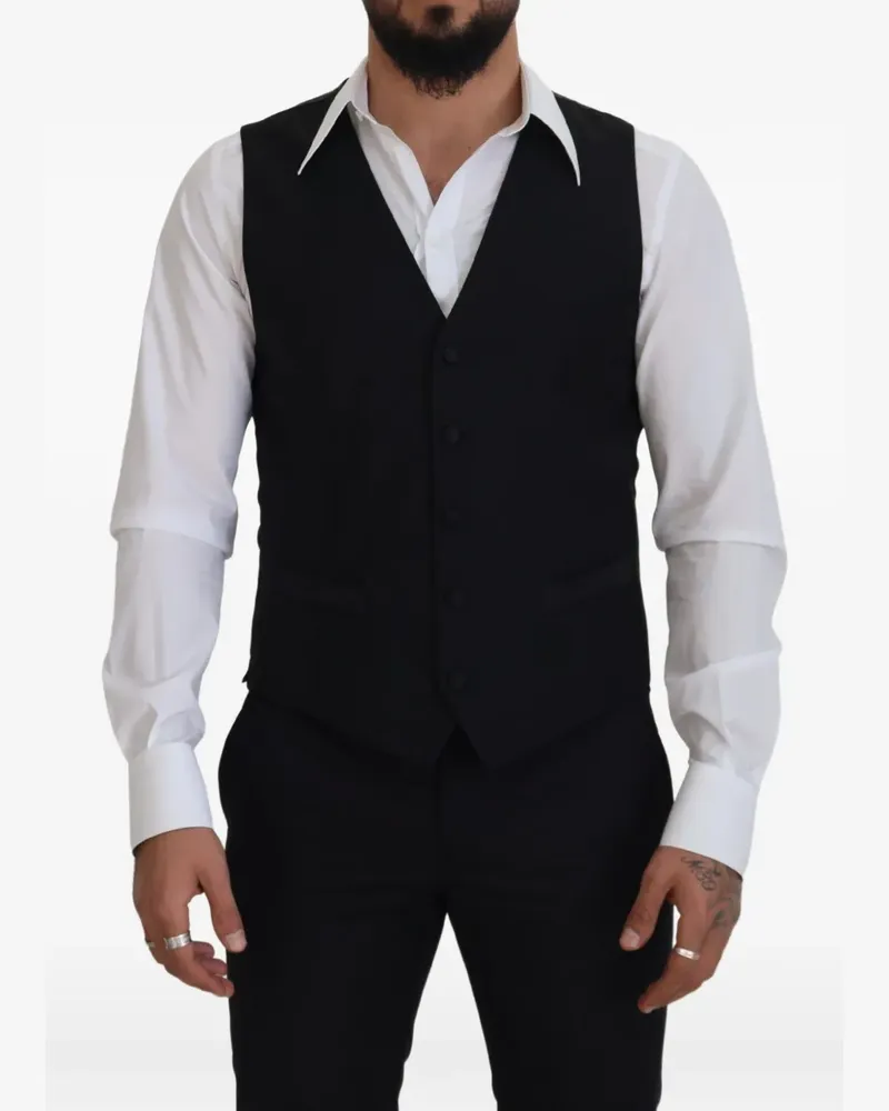 Dolce & Gabbana Weste mit V-Ausschnitt - Schwarz Schwarz