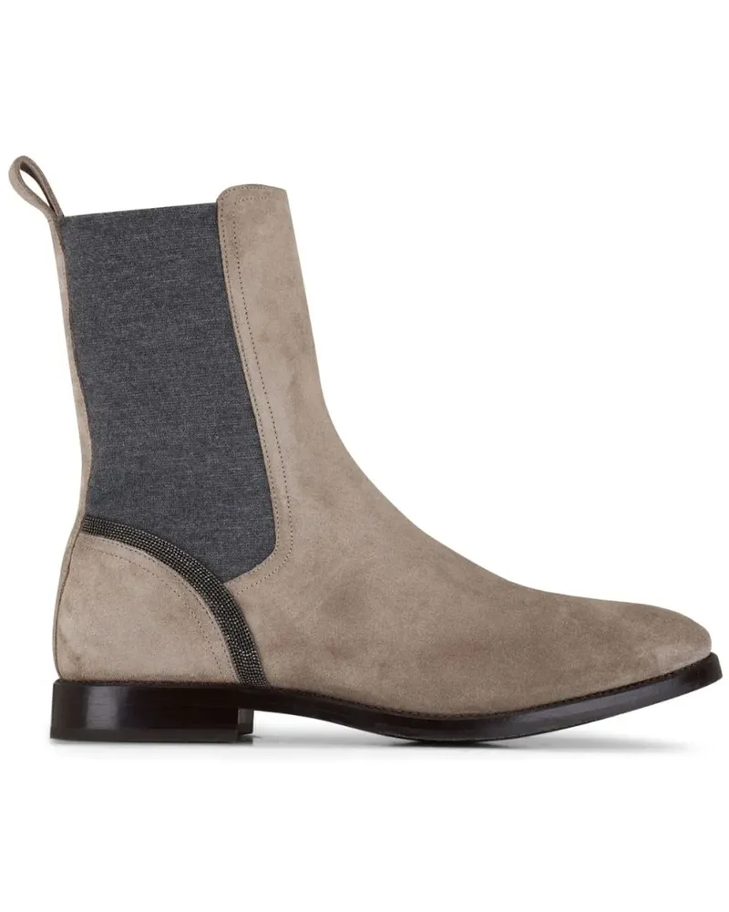 Brunello Cucinelli Verzierte Chelsea-Boots - Nude Nude