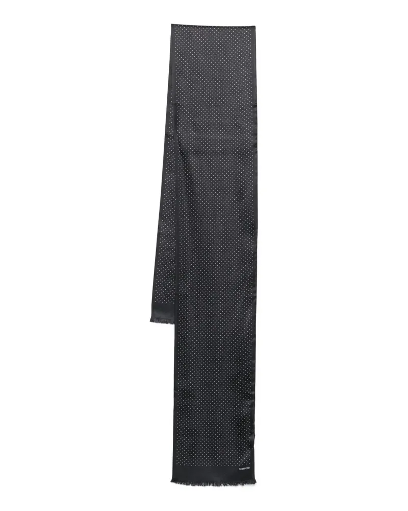 Tom Ford Seidenschal mit Polka Dots - Schwarz Schwarz