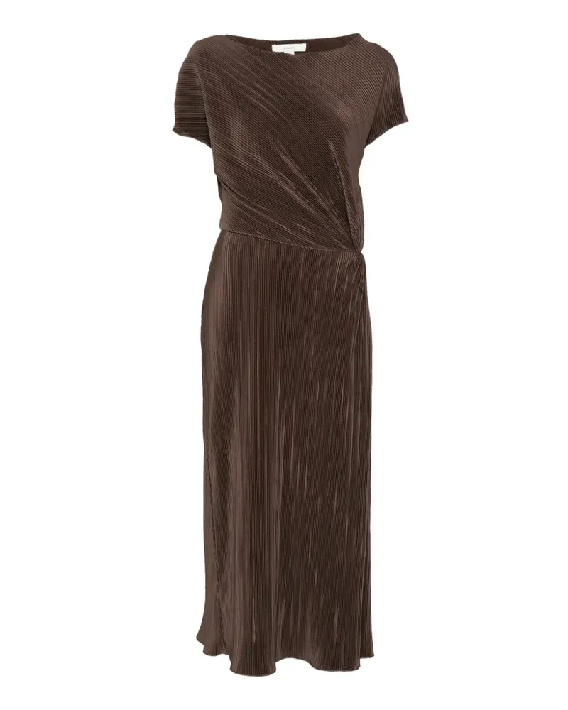 Vince pleated twist-detail midi dress - Braun Braun