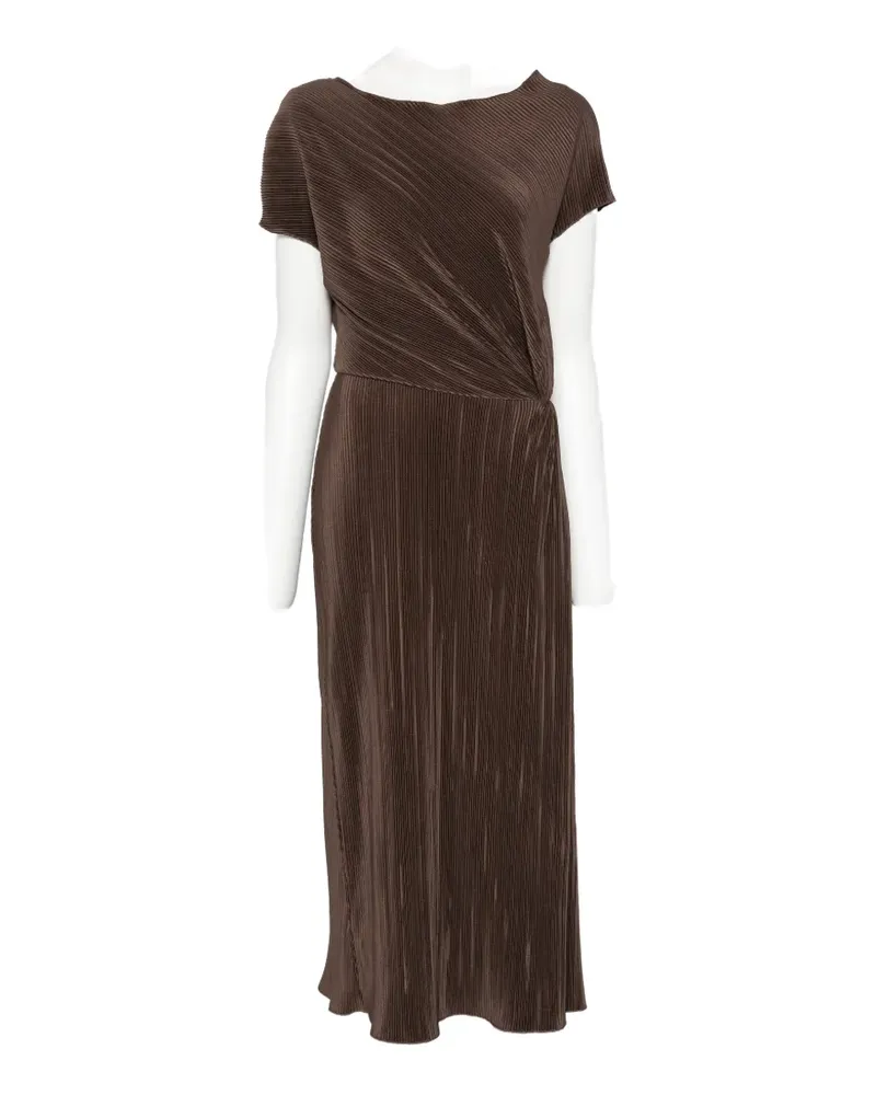 Vince pleated twist-detail midi dress - Braun Braun