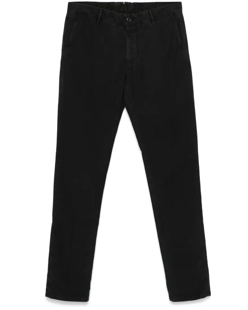 Incotex Chino mit schmalem Bein Schwarz