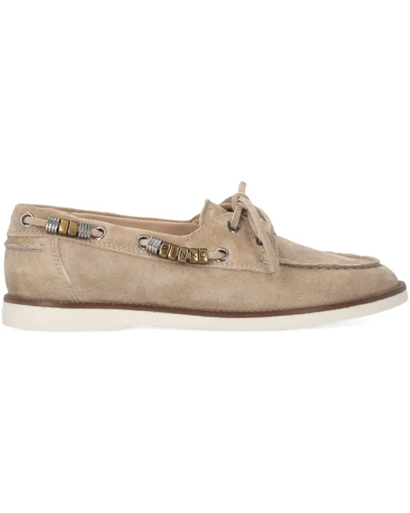 Pinko suede lace-up loafers - Nude Nude