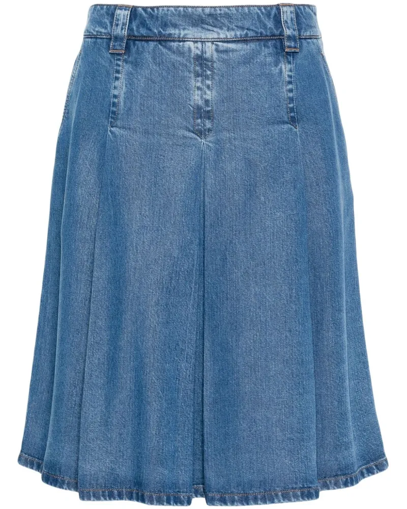 Miu Miu Midirock mit Logo-Stickerei - Blau Blau