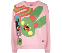 Sweatshirt mit -Stickerei - Rosa