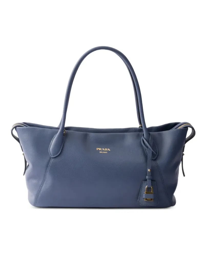 Prada large leather tote bag - Blau Blau