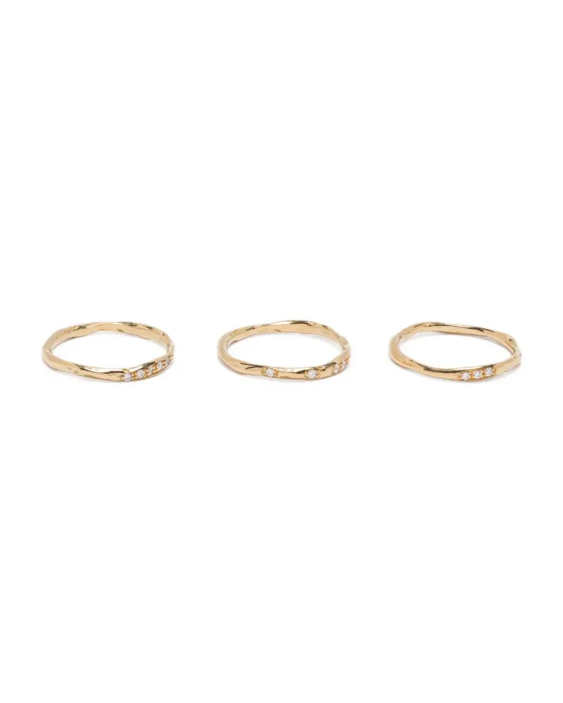 Wouters & Hendrix 18K yellow gold stacked diamond ring (set of three Gold