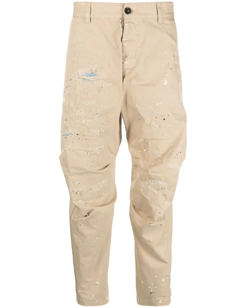 Dsquared2 Cropped-Hose im Distressed-Look - Nude Nude