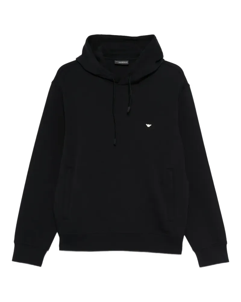 Emporio Armani logo-embroidered hoodie - Blau Blau