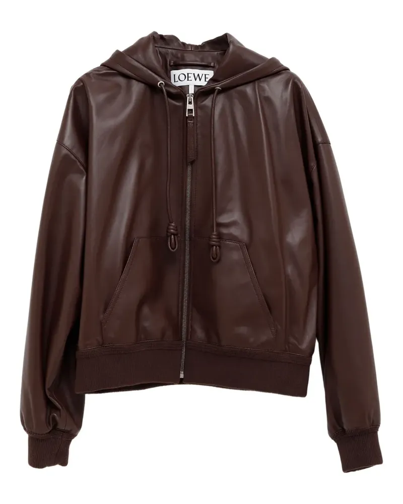Loewe Flamenco Kapuzenjacke aus Leder - Braun Braun