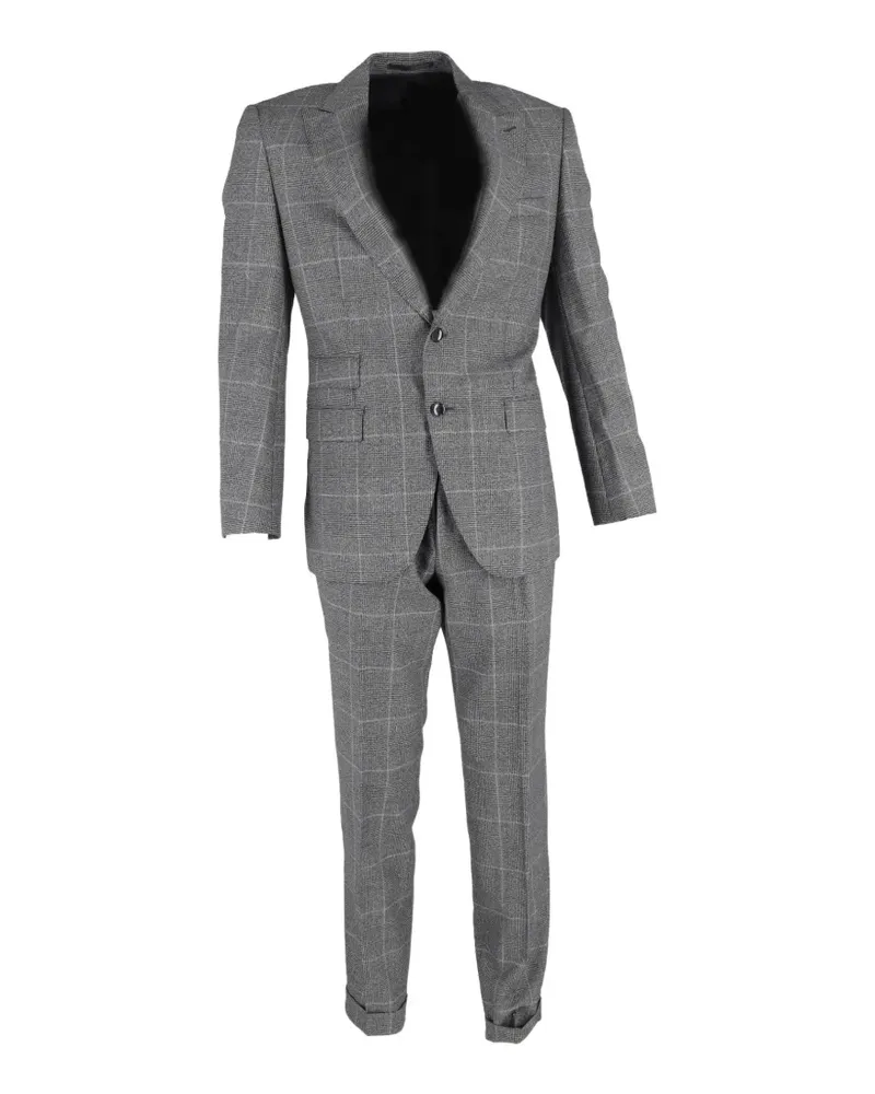 HUGO BOSS plaid wool suit - Grau Grau
