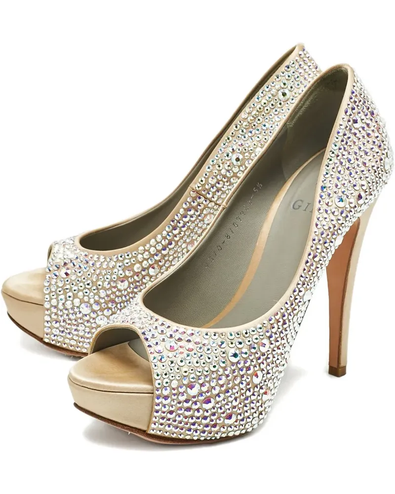 Gina Pumps mit Kristallen 130mm - Nude Nude