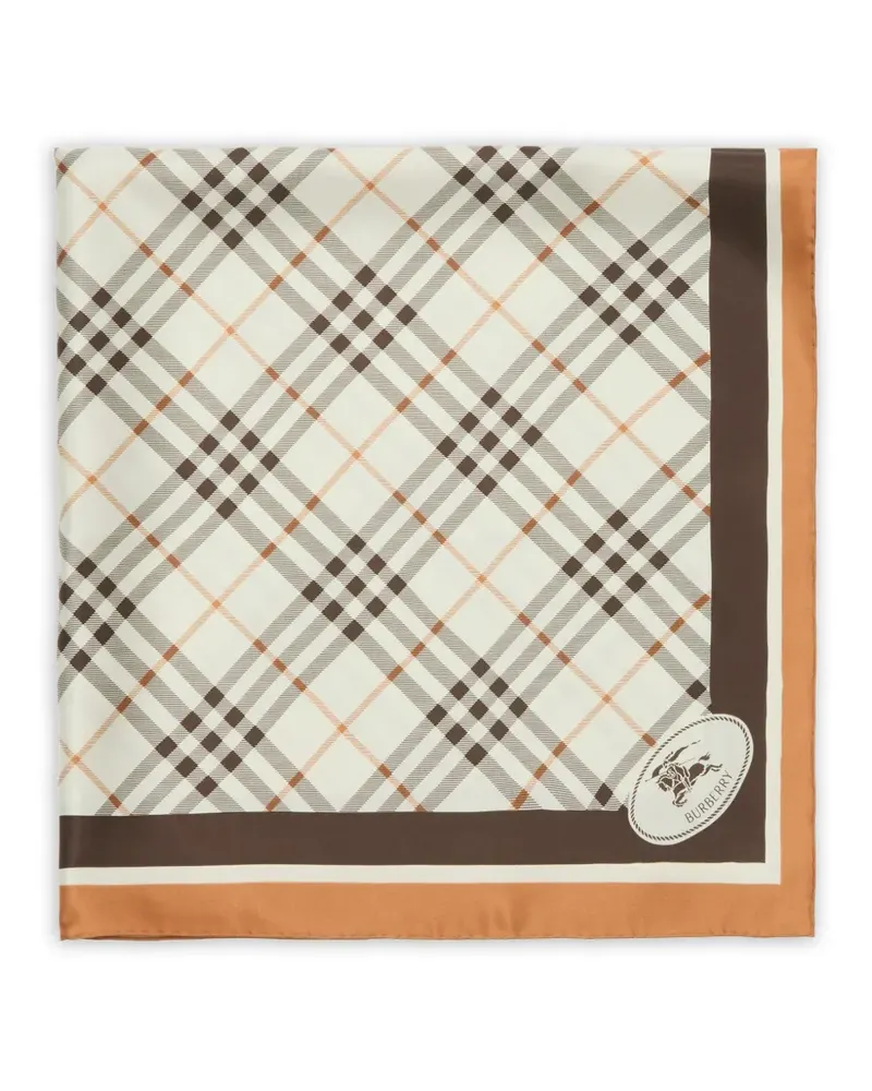 Burberry Check Knight stamp silk scarf - Nude Nude