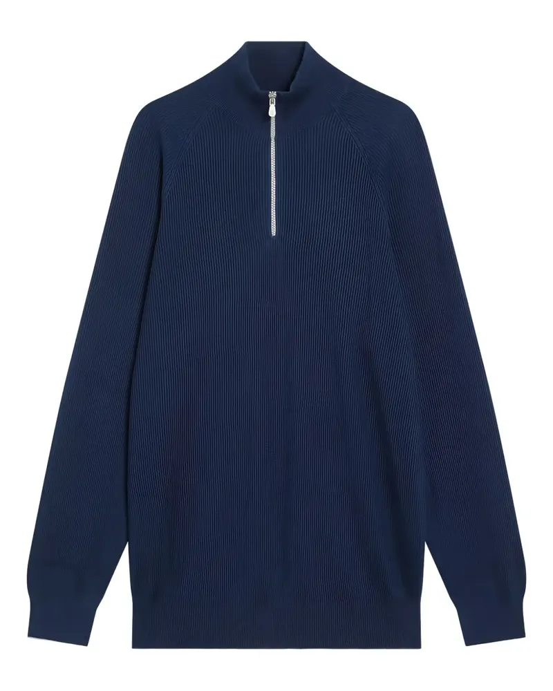 Brunello Cucinelli Gerippter Pullover mit Reißverschluss - Blau Blau