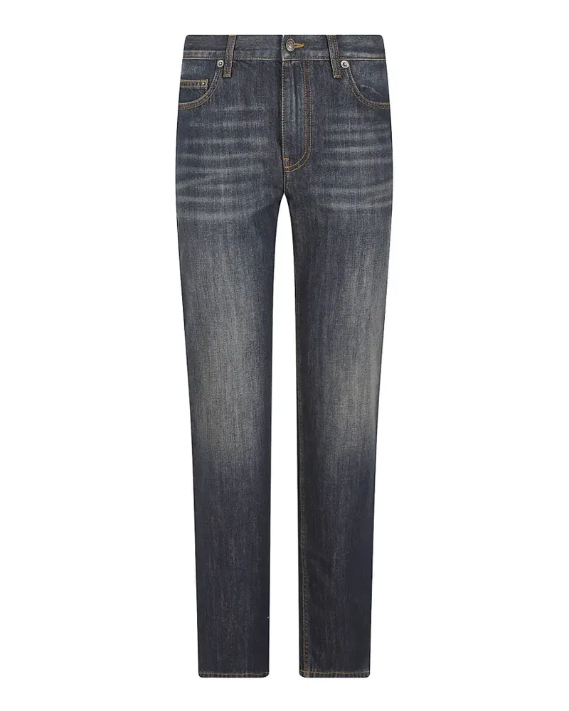 Burberry logo-patch straight-leg jeans - Blau Blau