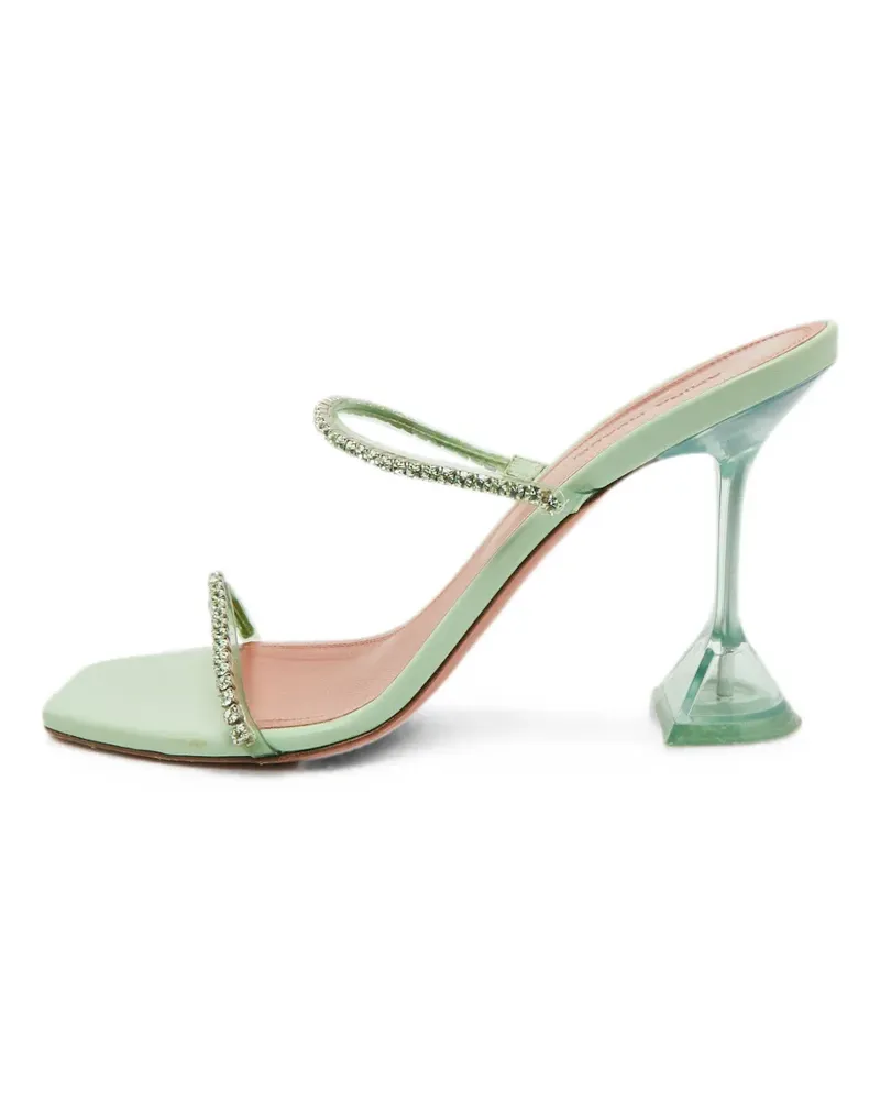 Amina Muaddi Gilda Glass crystal-embellished heeled sandals - Grün Grün