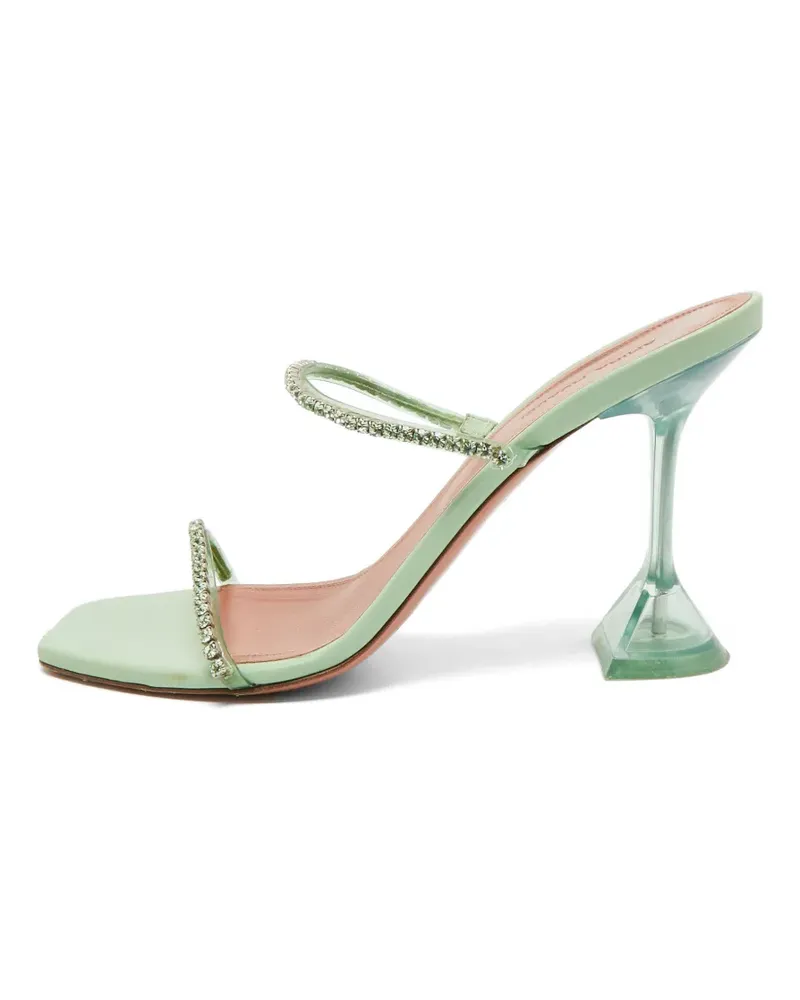 Amina Muaddi Gilda Glass Sandalen mit Kristallen - Grün Grün