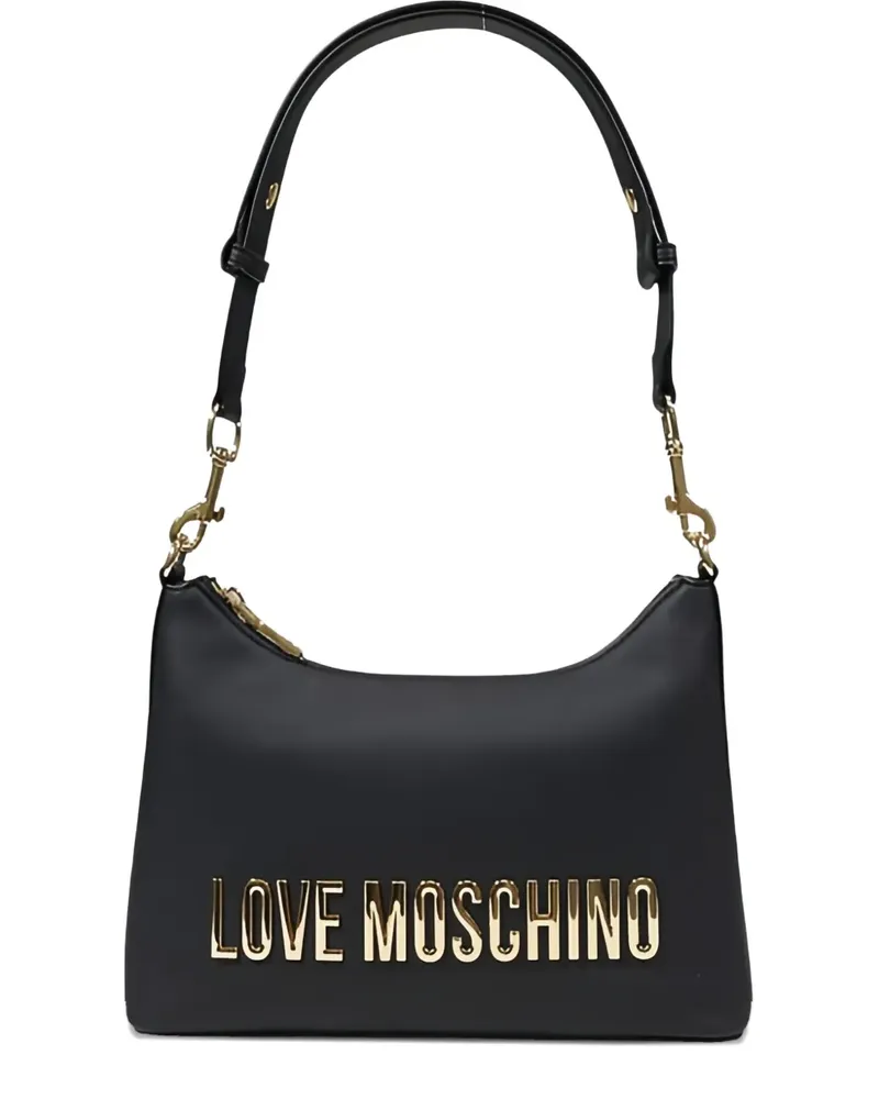 Moschino logo-plaque shoulder bag - Schwarz Schwarz