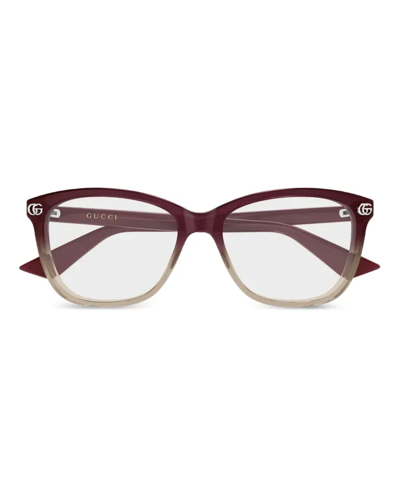 Gucci Cat-Eye-Brille mit GG-Logo - Rot Rot