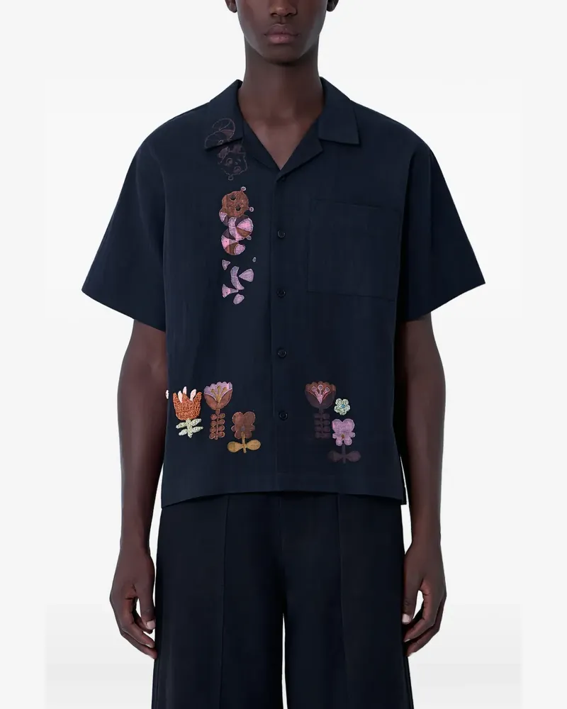 STORY mfg. floral-motif shirt - Schwarz Schwarz