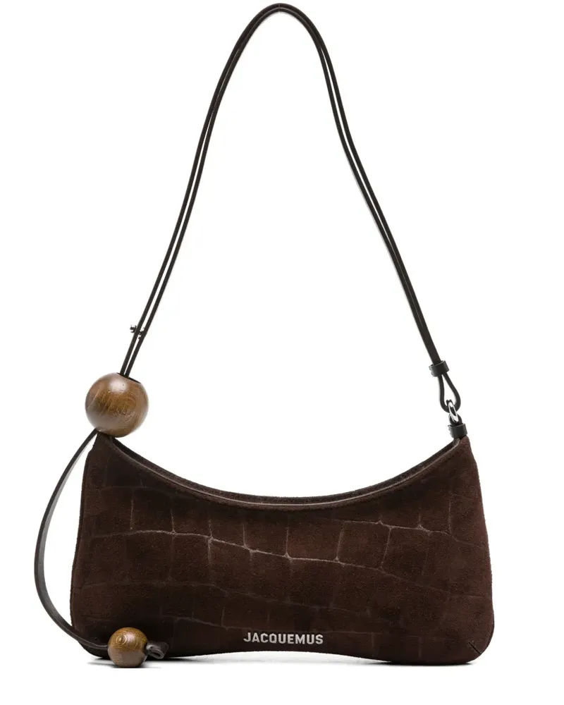 Jacquemus Le Bisou Schultertasche mit Kroko-Effekt - Braun Braun