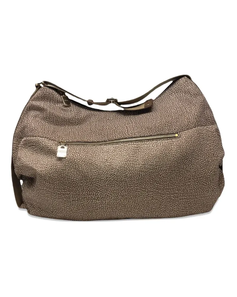 Borbonese medium Luna printed shoulder bag - Braun Braun