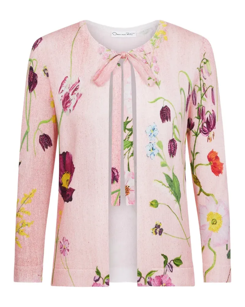 Oscar de la Renta Cardigan mit botanischem Print - Rosa Rosa
