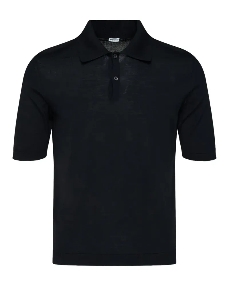 Jil Sander Gestricktes Poloshirt - Schwarz Schwarz