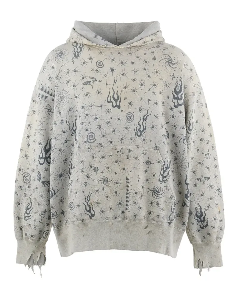 SAINT MXXXXXX x Dr.Woo Hoodie mit Tattoo-Print - Grau Grau