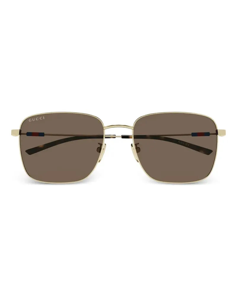 Gucci Sonnenbrille mit eckigem Gestell - Gold Gold