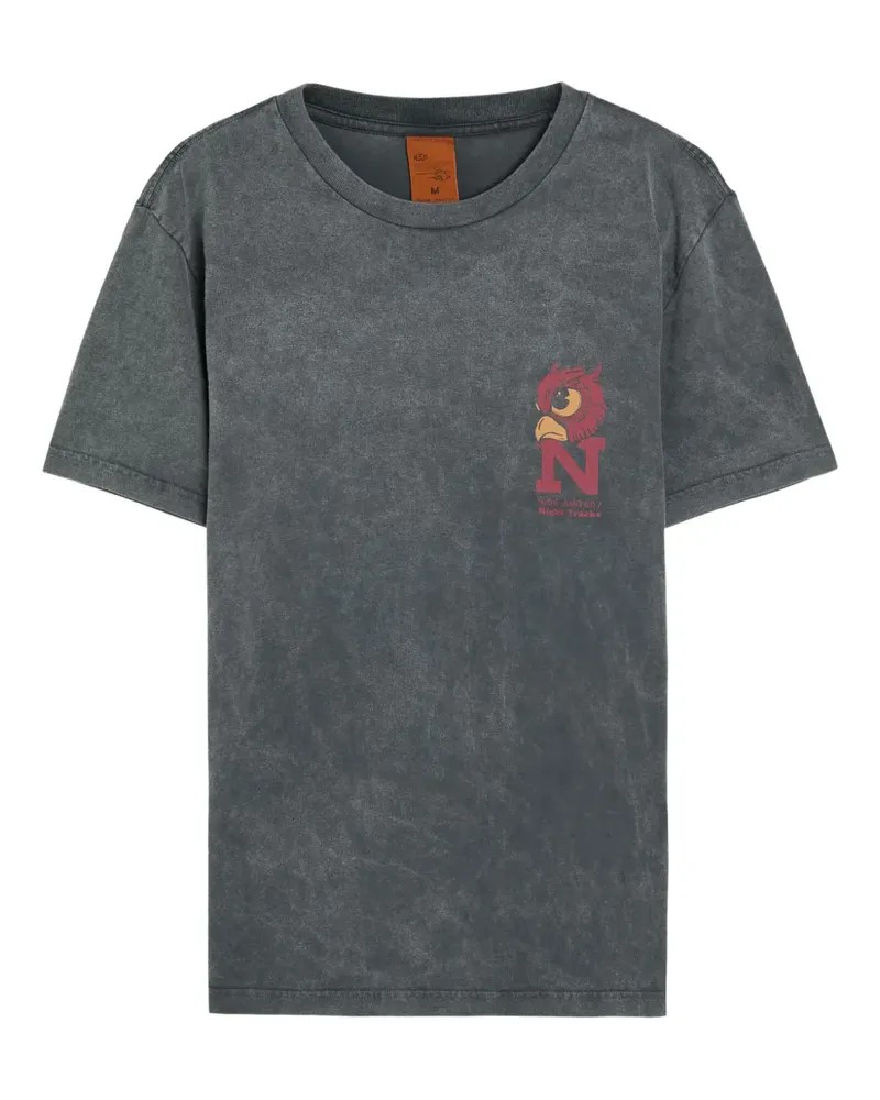 Nudie Jeans Roy Night T-Shirt mit grafischem Print - Grau Grau